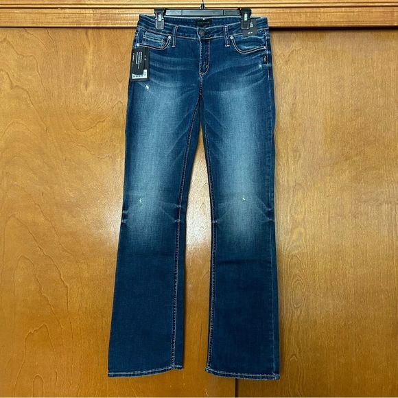 Silver Jeans Tuesday Low Rise Slim Boot Jeans in Indigo Size 31 35” - Picture 1 of 13